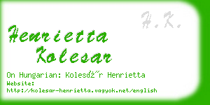 henrietta kolesar business card